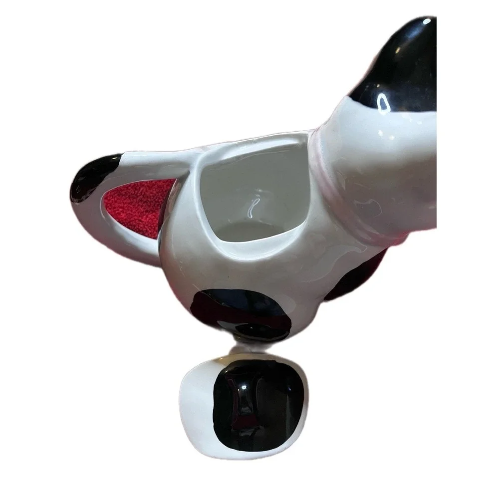 Black & White Teapot Or Creamer Ceramic Kitty With Kid Collectable [P]
